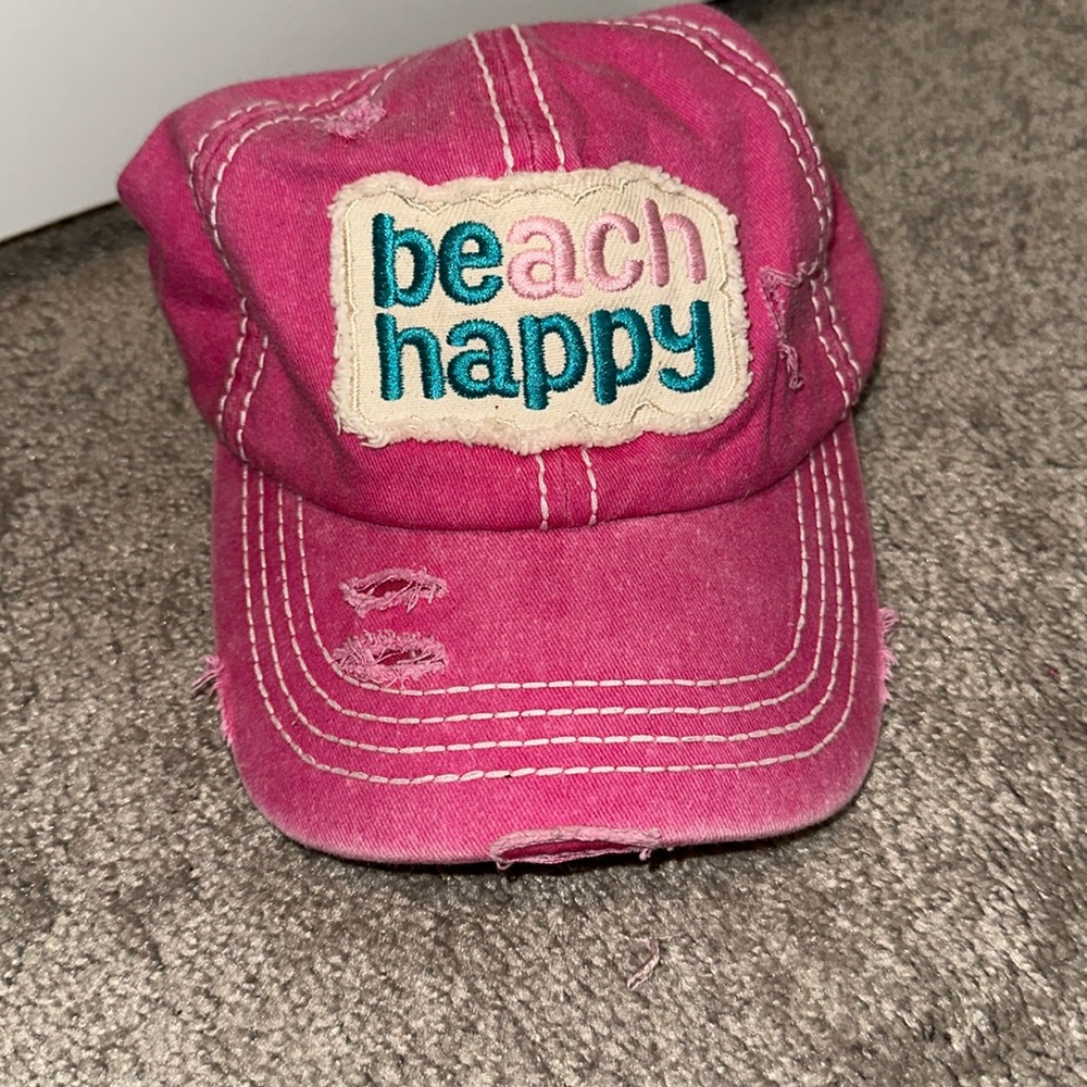 C.c. Pink beach happy ponytail hat